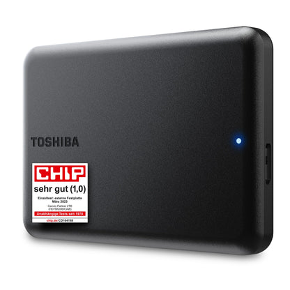 TOSHIBA Canvio Partner Externe Festplatte 2TB USB 3.2: Rechteckig, kompakt, schwarz. Speichert und sichert digitale Daten für PCs.