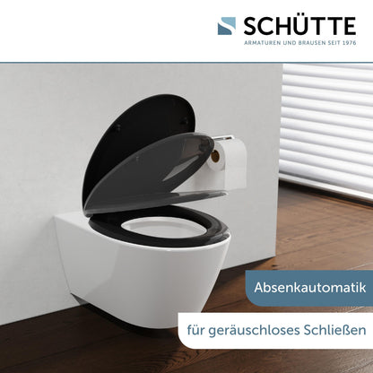 Schütte WC-Sitz oval mit Absenkautomatik, Duroplast, schwarz