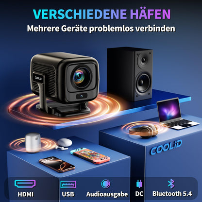 Coolid C3 Mini Beamer Full HD 1080P mit WiFi 6 und Bluetooth 5.4