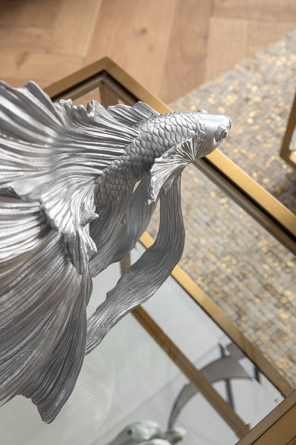 Kare Design Betta Fish Deko Figur – Silber, Fisch-Motiv