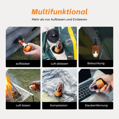 FLEXTAILGEAR MAX Pump 3 Tragbare Luftpumpe mit Licht, Orange