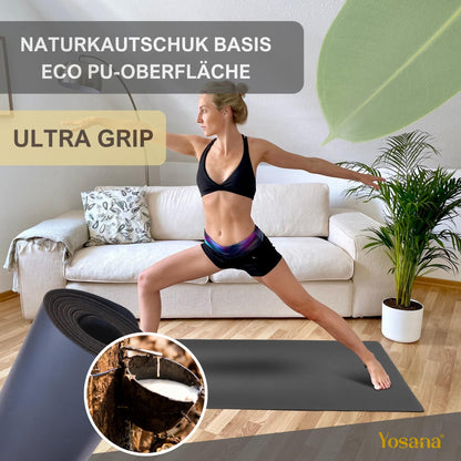 Yosana Yogamatte Naturkautschuk Ultra Grip ECO PU 183x68cm