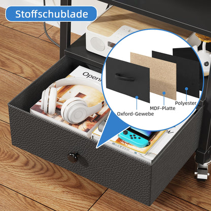 RollStand TV Ständer TV Rollwagen – Schwarz 32-75 Zoll