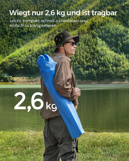 SONGMICS Campingstuhl 2er Set, Klappstuhl mit Getränkehalter, blau