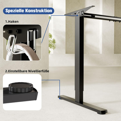 ERGOMAKER Höhenverstellbares Schreibtischgestell Elektrisch – Schwarz