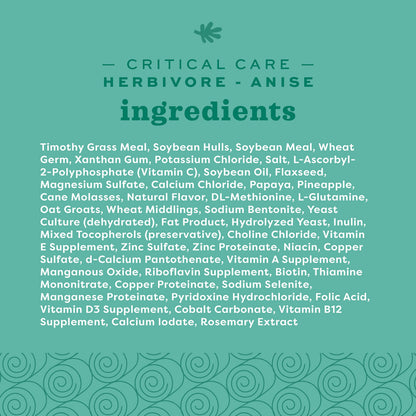 Oxbow Critical Care Herbivore Aufbaufutter, Anis, 454 g