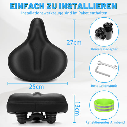 CDYWD Fahrradsattel Gel Ergonomisch Extra Breit für Damen & Herren