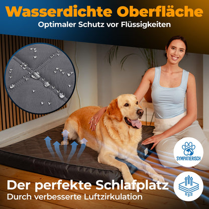 Fellglück Orthopädisches Hundebett wasserdicht - 110x100x9 cm