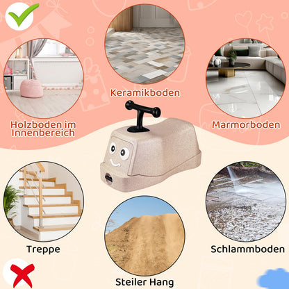 MAMIZO 5 in 1 Rutschauto ab 1 Jahr, Lauflernwagen, bis 20 kg, Beige
