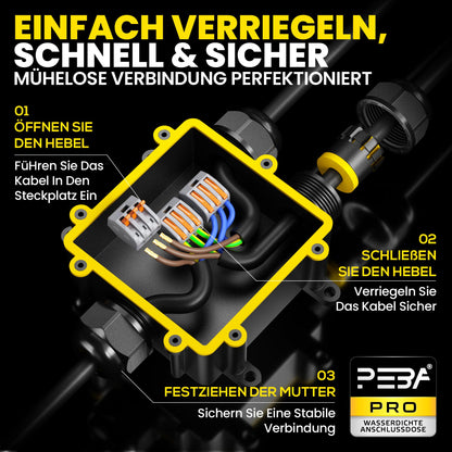 PEBA Abzweigdose IP68 wasserdicht, 3-Wege Kabelverbinder für Erdkabel
