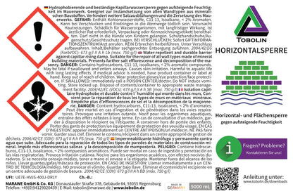 TOBOLIN Horizontalsperre Nachfüllkanister 2x5L - Mauer-Feuchtigkeitssperre