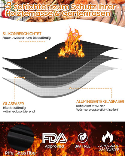 Arsikey Feuerfeste Unterlage 100 x 150 cm Hitzeschutzmatte