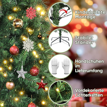 SALCAR Künstlicher Weihnachtsbaum 2.1m Nordmanntanne LED