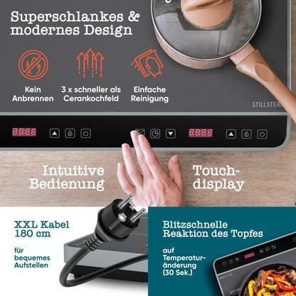 Stillstern ChefKoch Xtreme Duo Doppel-Induktionskochfeld 3600 W