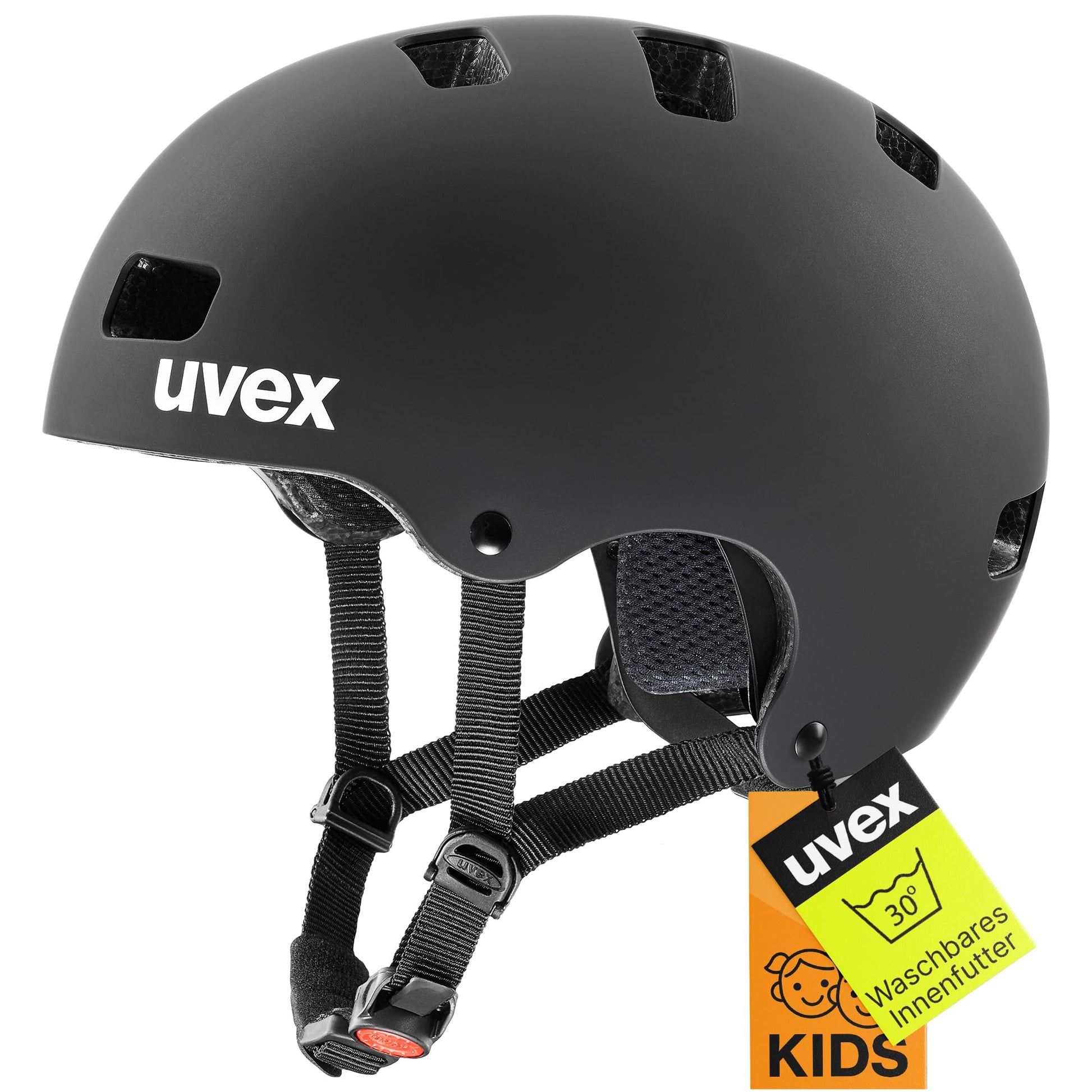 uvex Kid 3 cc Kinder-Fahrradhelm schwarz matt 55-58 cm, Hartschale mit 10 Belüftungsöffnungen