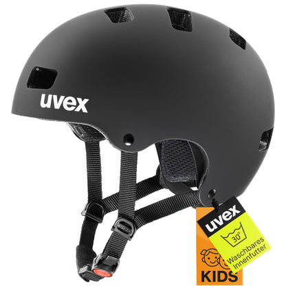 uvex Kid 3 cc Kinder-Fahrradhelm schwarz matt 55-58 cm, Hartschale mit 10 Belüftungsöffnungen