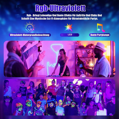 Vicalo 4-in-1 Disco Partylicht WRL29, RGB LED mit Musiksteuerung