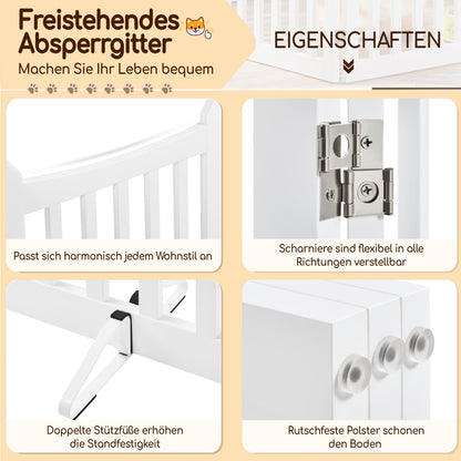 Yaheetech Hund Absperrgitter Faltbar – 3 Paneele 151.5x90.5cm Weiss