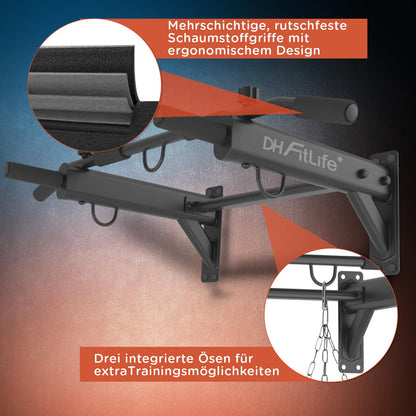 DH FitLife 4in1 Klimmzugstange Multifunktional Wandmontage