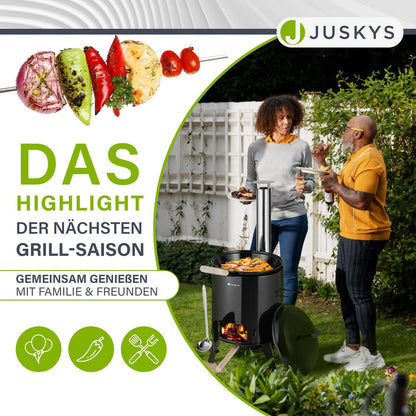 Juskys Gulaschkanone Gulaschkessel – 17L mit Kessel & Pfanne