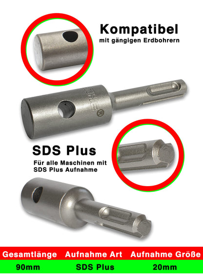 WERHE Erdbohrer Pfahlbohrer - 120mm SDS Plus Aufnahme