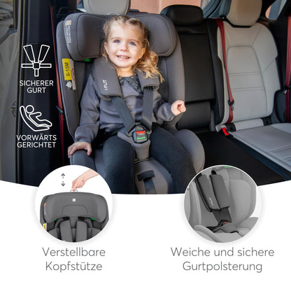 KikkaBoo i-Size i-FLIT Kindersitz ISOFIX 76-150 cm - Armeegrün