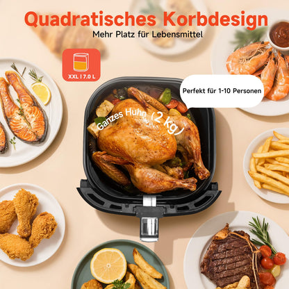 Aigostar Heissluftfritteuse XXL 7L – Doppelkorb
