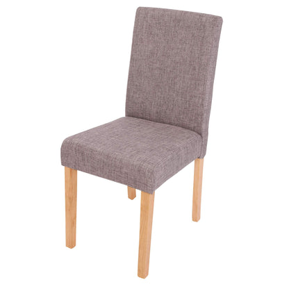 Mendler Littau Esszimmerstuhl - 4er-Set, Textil Grau, helle Beine