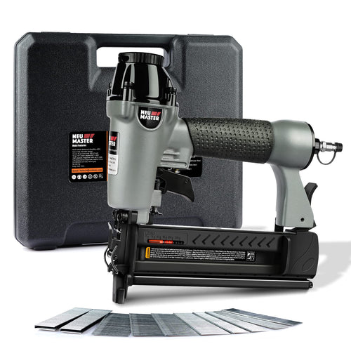 NEU MASTER 2-in-1 Druckluftnagler und Tacker NPT5040 mit Transportkoffer, Nägeln und Klammern