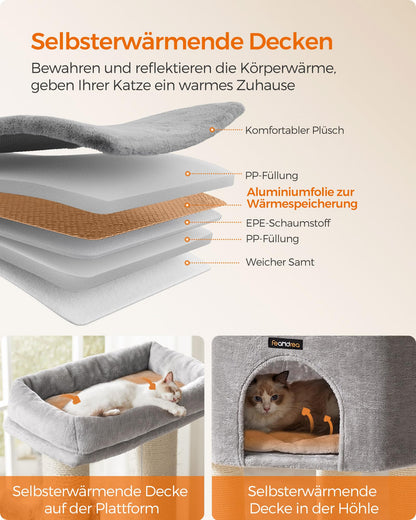 Feandrea PCT003N01 Kratzbaum für grosse Katzen - Taubengrau