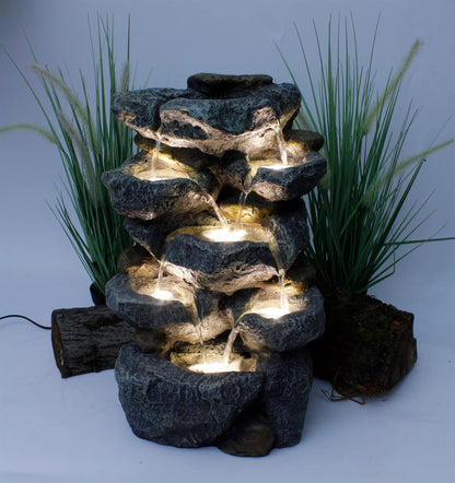 Victoria Springbrunnen Garten-/Zimmerbrunnen – LED Stein-Optik