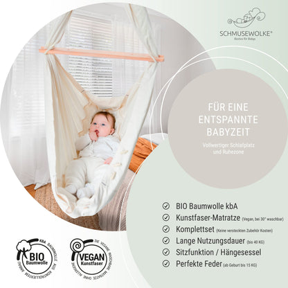 SCHMUSEWOLKE Federwiege Komplett-Set - Bio-Baumwolle