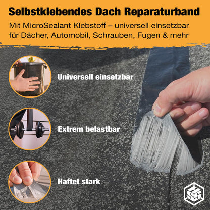 HSS Dach Reparaturband selbstklebend – Schwarz 150mm x 5m
