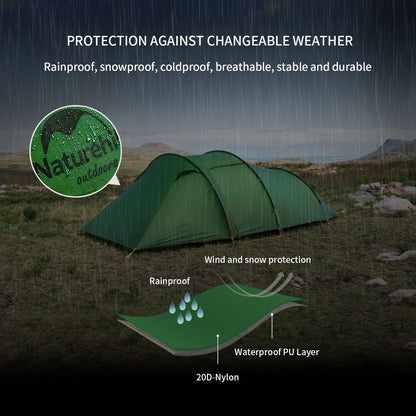 Naturehike Opalus 3 Personen Rucksackzelt 20D Grün