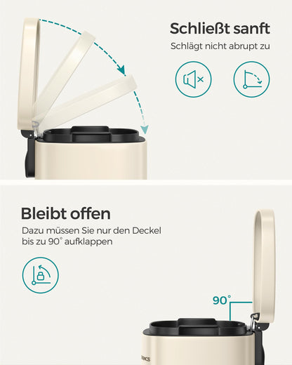 SONGMICS LTB03A02 Tret-Küchenmülleimer 30 Liter Sandbeige