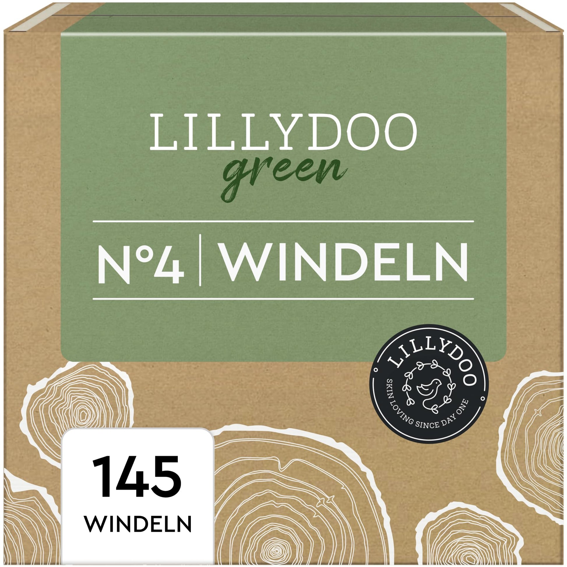 LILLYDOO green Windeln Grösse 4 (9-14 kg) Monatsbox 145 Stk. Grüne Windeln mit Saugkern und Auslaufschutz für Babys.