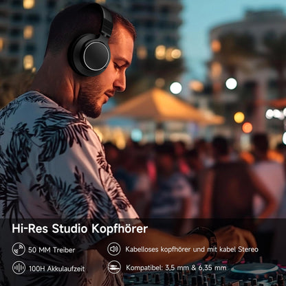 syndesmos Bwave X1 Studio-Kopfhörer, Over-Ear, Bluetooth & Kabel