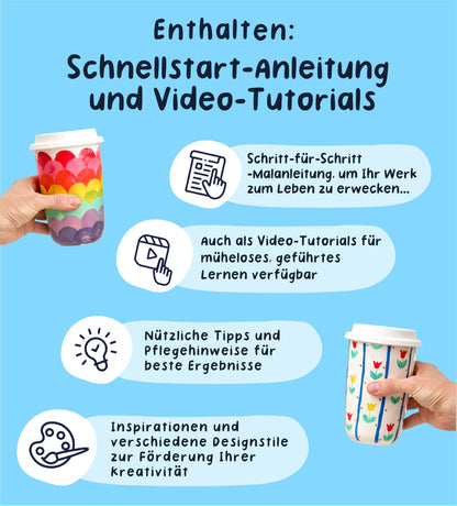 Pott'd Paintables DIY Keramik-Bemalen-Set mit 2 Reisebechern