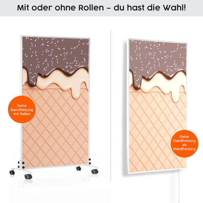 Könighaus Bild Infrarotheizung 800W Standheizung - Lagerfeuer