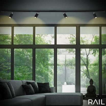 BRILONER Schienensystem Rail Starterset – 4 Spots 1.5m Schwarz