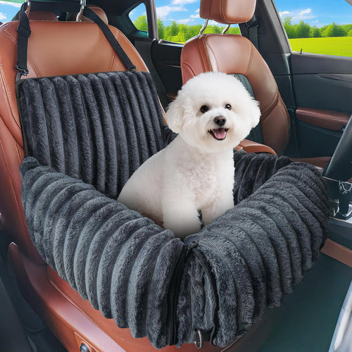 MIXJOY Hunde-Autositz mit Memory-Schaum-Füllung, waschbar, Grau