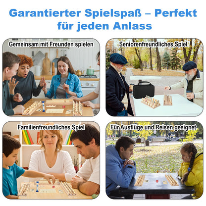 Wooderma Rummy Holzspiel – Set mit 160 Spielsteinen & 6 Holzhaltern