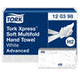Tork Xpress Multifold Handtücher H2 Advanced Weiss 2-lagig. Rechteckige, weiße 2-lagige Papiertücher zum Händetrocknen in H2-Spendern.