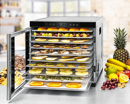 ROMMELSBACHER Dörrautomat DA 1050 – 10 Edelstahl-Dörrtabletts, Warmhaltefunktion