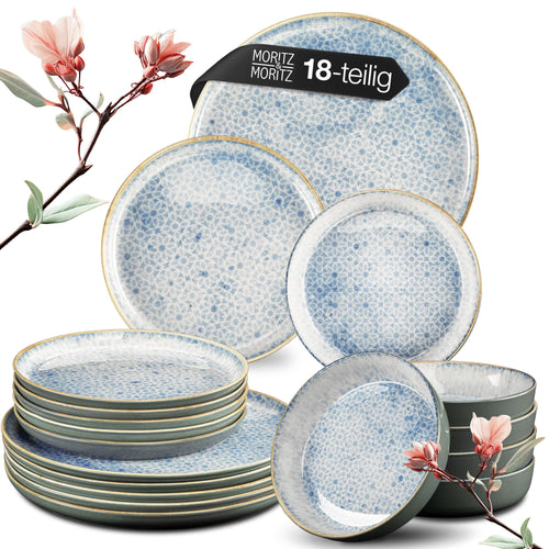 Moritz & Moritz TERRA 18-tlg Geschirrset 6 Personen - Azurblau