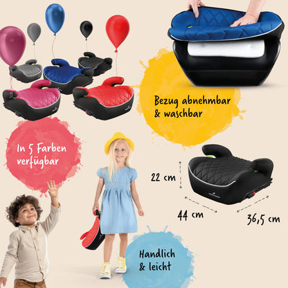 WALSER Andy ISOFIX Kinder Sitzerhöhung Auto 125-150 cm Grau