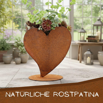 Rostikal Deko-Herz aus Cortenstahl – Edelrost Gartendeko, 32 cm