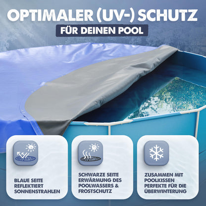 LAINFELD Poolabdeckung Rund Ø 560 cm - 200 GSM Abdeckplane