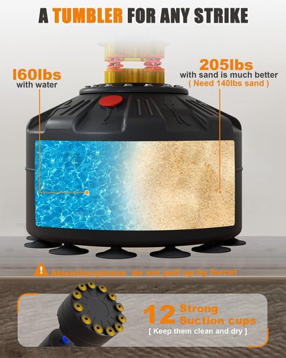 LEKÄRO freistehender Kickboxsack Erwachsene - Schwarz Gold