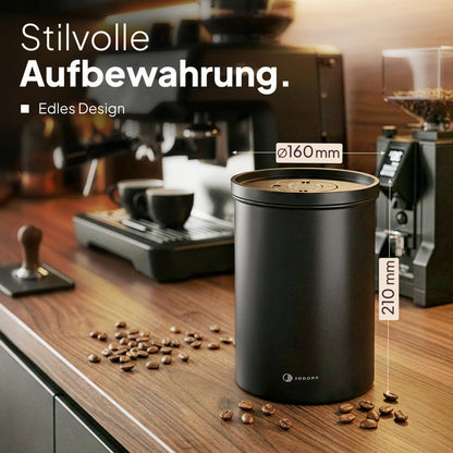 JODORA Kaffeedose Edelstahl luftdicht 1 kg mit Vakuumverschluss